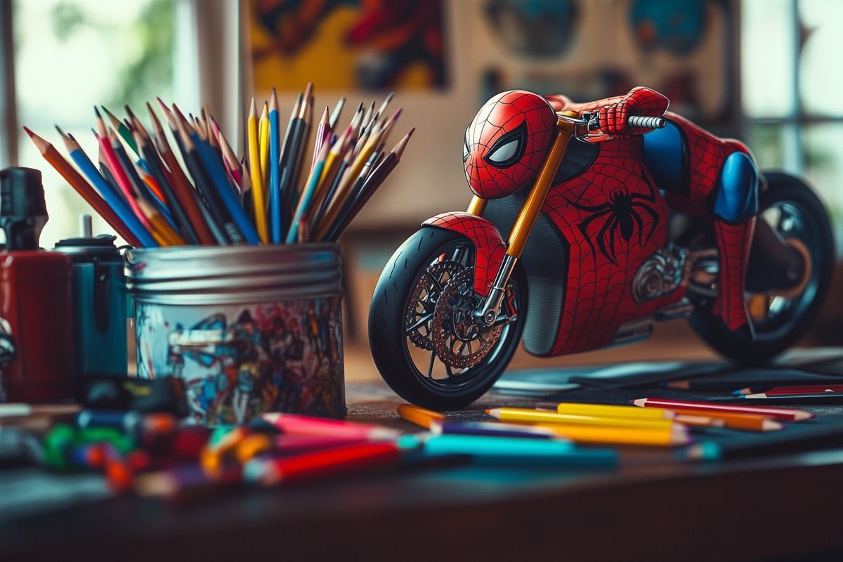 Les meilleurs outils pour un coloriage Spiderman moto réussi