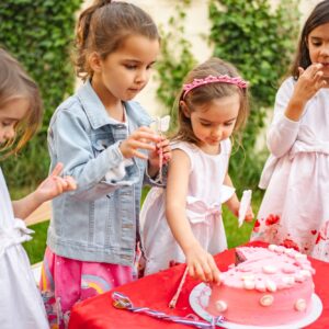 Birthday celebration fun with friends outdoors
