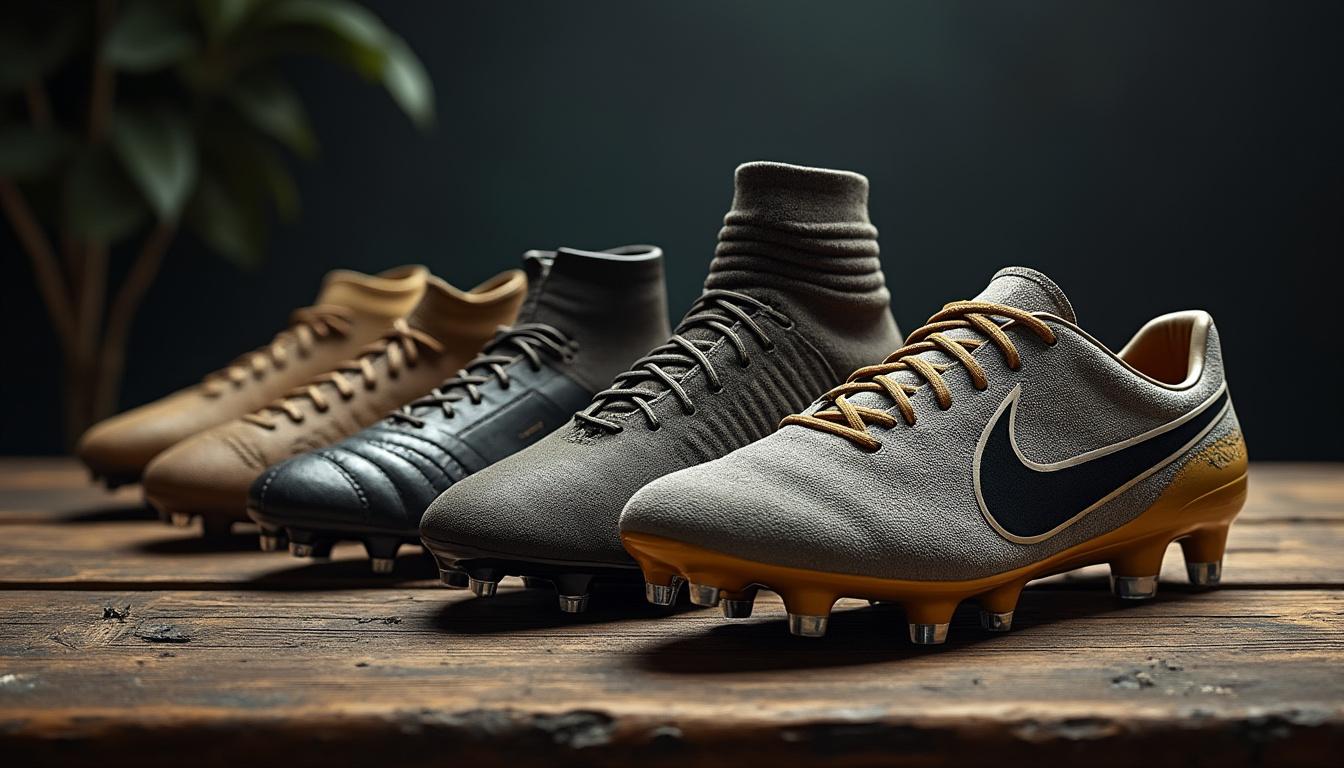 découvrez l'évolution des crampons de football à travers les modèles emblématiques qui ont marqué l'histoire du sport. plongez dans un voyage fascinant au cœur des innovations et des légendes du football.