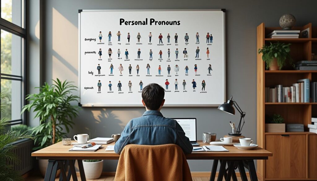 Facilitez vos révisions grâce au tableau : pronoms personnels illustrés
