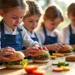 découvrez comment l'atelier mini-burgers rigolos stimule l'apprentissage culinaire des enfants en alliant créativité, plaisir et développement des compétences en cuisine.