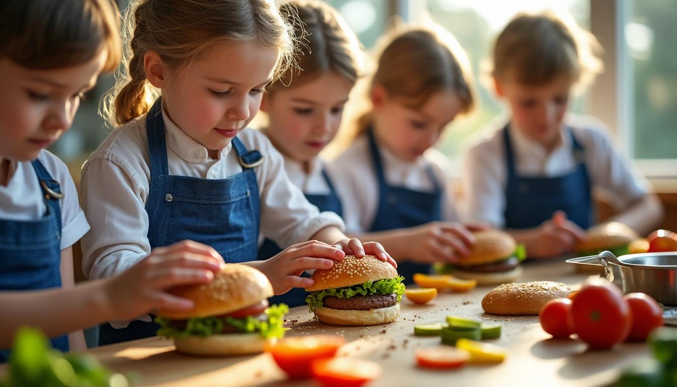 découvrez comment l'atelier mini-burgers rigolos stimule l'apprentissage culinaire des enfants en alliant créativité, plaisir et développement des compétences en cuisine.