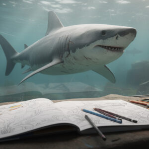 plongez dans l'univers captivant du coloriage du requin megalodon et libérez votre créativité en coloriant ce prédateur marin préhistorique impressionnant.