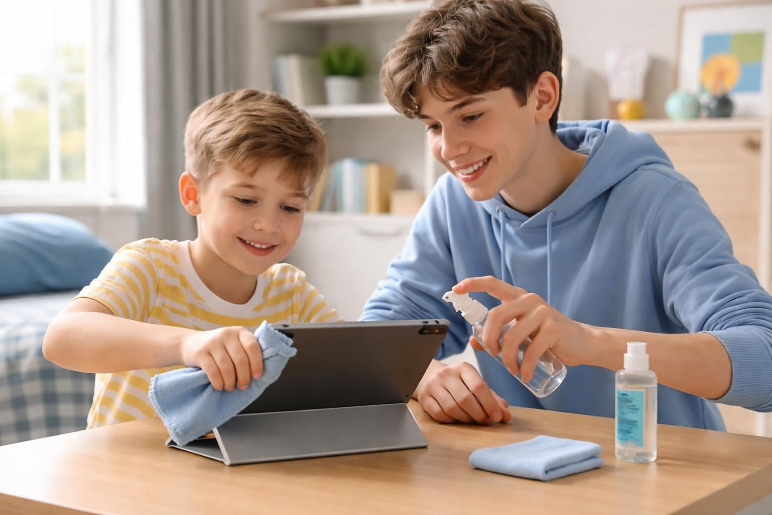découvrez une méthode sûre et efficace pour nettoyer les tablettes utilisées par les enfants et les adolescents, garantissant hygiène et protection des appareils.
