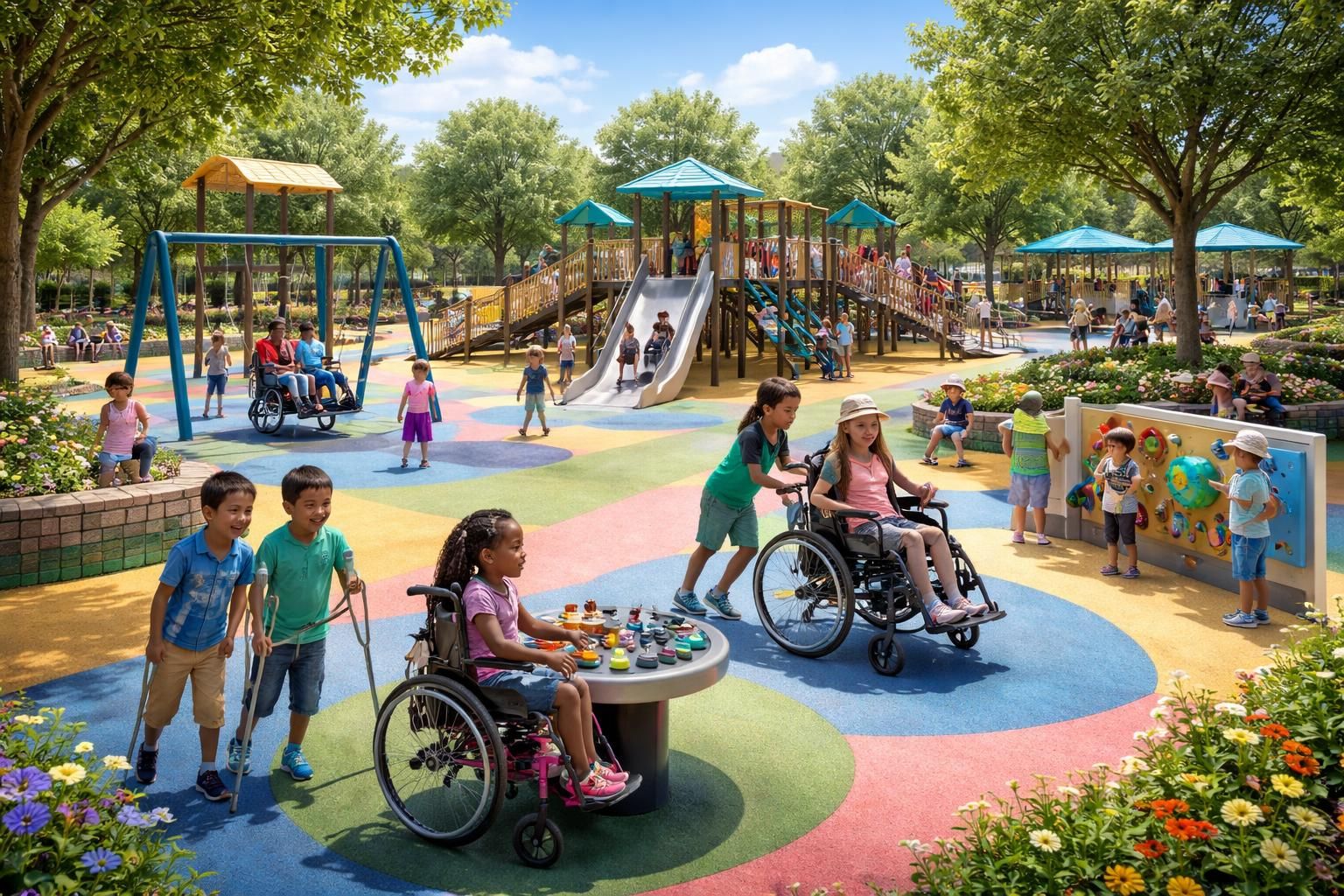 découvrez les plaines de jeux inclusives, des espaces conçus pour accueillir tous les enfants, favorisant le jeu, la diversité et l'accessibilité.
