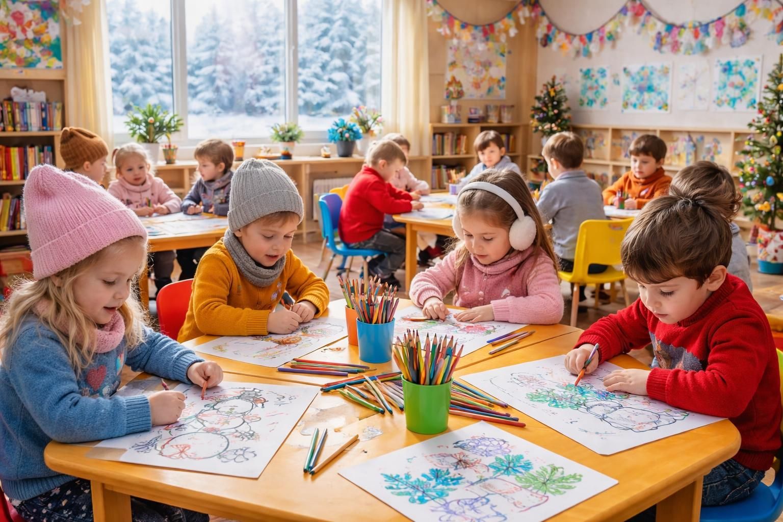 découvrez comment le coloriage d'hiver en maternelle encourage la créativité des enfants tout en développant leur motricité fine et leur imagination.