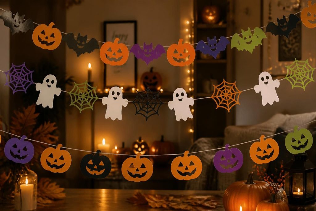 découvrez nos guirlandes halloween à imprimer pour une décoration festive originale et facile à réaliser. parfait pour célébrer l'ambiance d'halloween avec style et créativité.